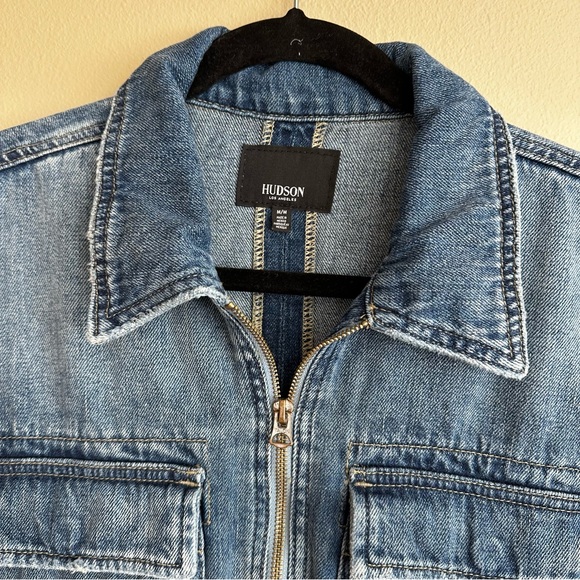 Hudson Jeans Cropped Denim Military Jacket - Picture 7 of 15